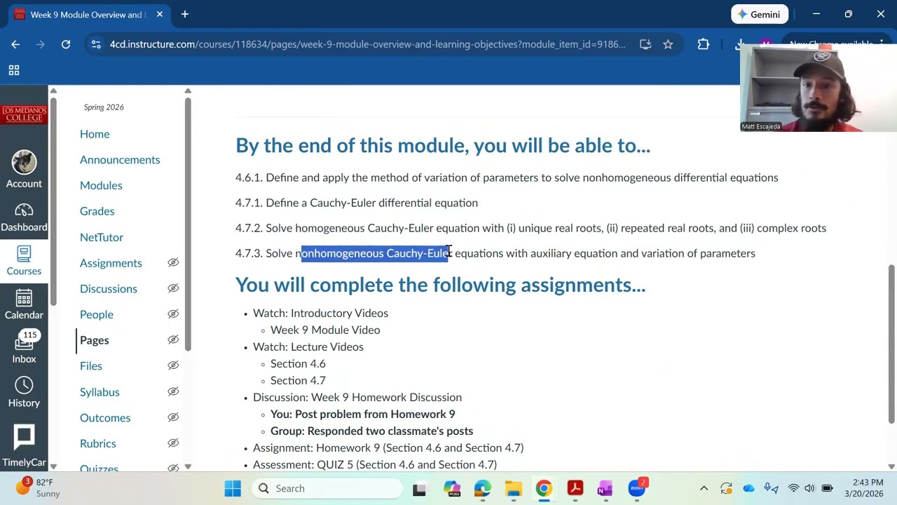 Math 240 Week 9 Module Video