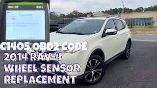 C1405 code toyota Rav-4 ABS Wheel sensor replacement. EASY FIX!!!!!!