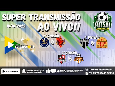 18/10 - CAMPEONATOS DE FUTSAL DE JACARACI 2025 - NOITE DE DEFINIÇÕES EM QUADRA EM QUADRA!!