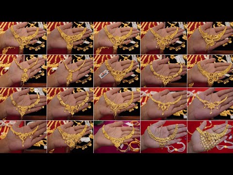 Latest gold light weight necklace designs/gold necklace design pictures/simple gold necklace designs