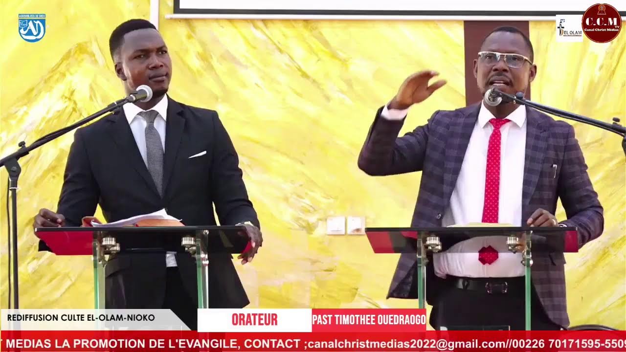 PASTEUR TIMOTHEE OUEDRAOGO THEME,: NE NOUS LAPIDONS PAS ! -EGLISE AD -EL-OLAM-NIOKO