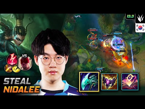 Steal Jungle Nidalee Build Night Harvester Electrocute - LOL KR 13.3