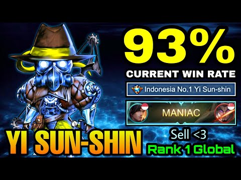 MANIAC Yi Sun Shin 93% Current Win Rate! - Top 1 Global Yi Sun Shin by Sell 3 - MLBB
