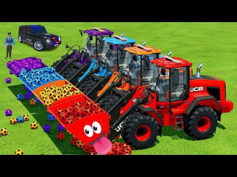 Transport Colored Soccer Balls With JCB Wheel Loader - Farming Simulator 2022
