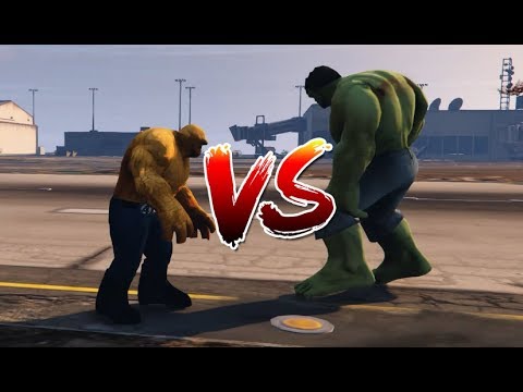 Hulk VS The Thing - Epic Battle (GTA 5)