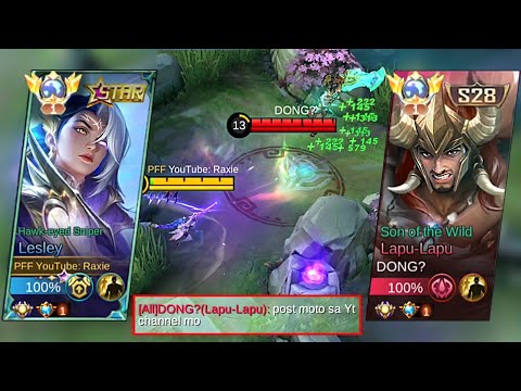 TOP GLOBAL LESLEY VS TOP GLOBAL S28 LAPU-LAPU SKIN (HE SAID UPLOAD THIS VIDEO NO MATTER WHAT HAPPEN!