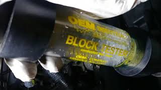 How to use the OEM engine block tester to test for blown head gaskets or cracked cylinder head