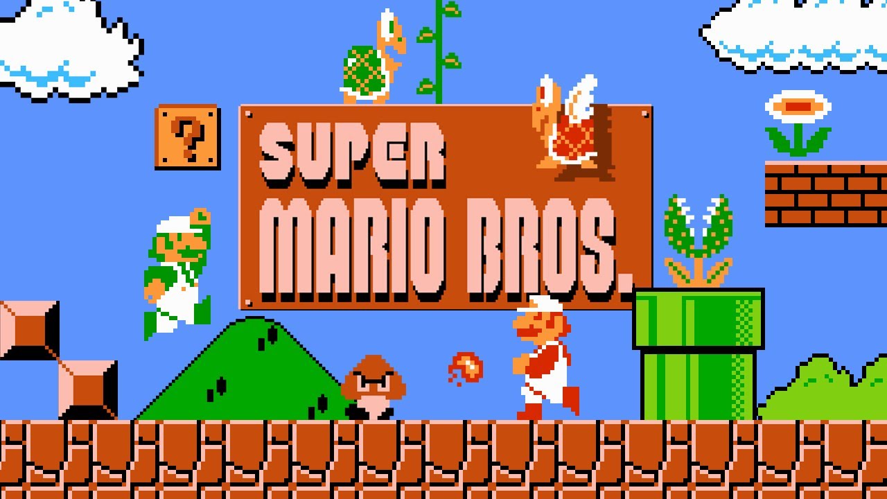 Super Mario Bros (1985) NES - 2 Players, Amazing co-op with 99 lives tricks!