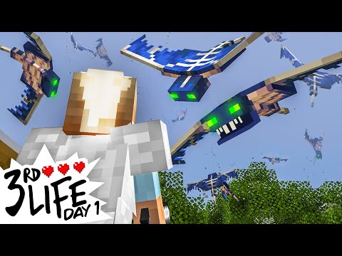 Minecraft 3rd Life: Day 1 - Massive Phantom Attack!