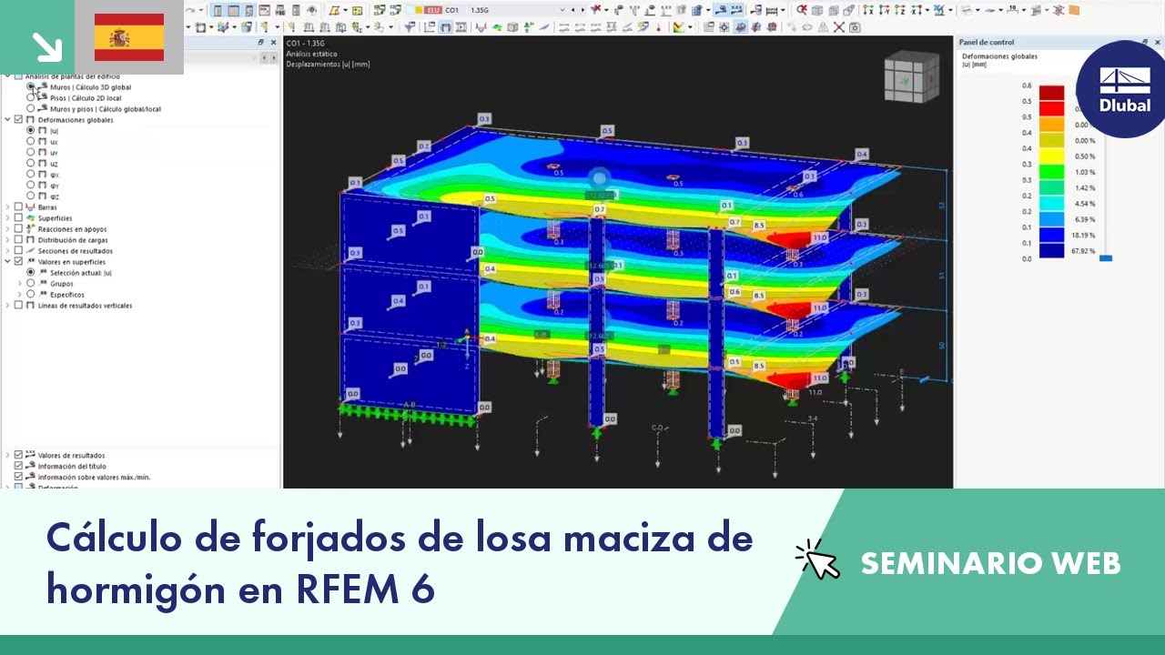 Cálculo de forjados de losa maciza de hormigón en RFEM 6