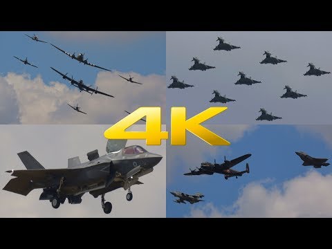 4K | 100 Years Royal Air Force Celebration Plane Parade at RIAT 2018
