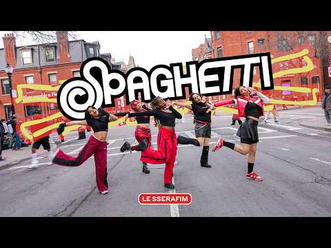[KPOP IN PUBLIC ONE TAKE] LE SSERAFIM (르세라핌) - SPAGHETTI (ft. j-hope) Dance Cover by OFFBRND BOSTON