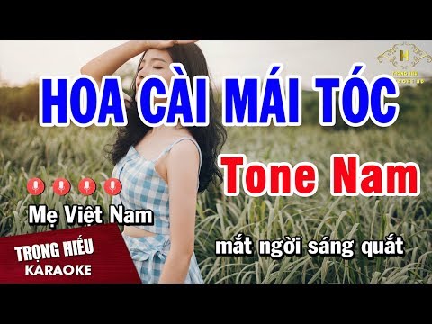 Karaoke Hoa Cài Mái Tóc Tone Nam Nhạc Sống | Trọng Hiếu