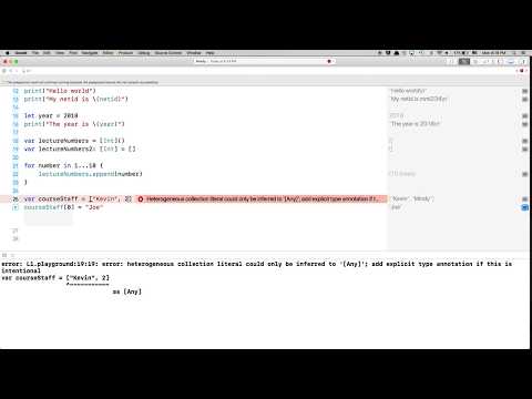 Intro to iOS Development: Lecture 1 – Intro, Swift, and Xcode (Fall 2018)