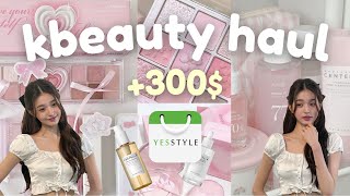 300$ HUGE yesstyle kbeauty haul 🦢🩰 korean skincare,  makeup, pinterest and wonyoung inspired ✨​