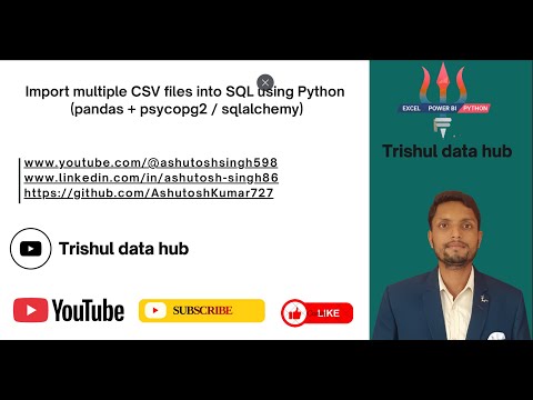 Import Multiple Csv Files Into Postgresql Using Python Pandas Sqlalchemy Full Tutorial Hindi