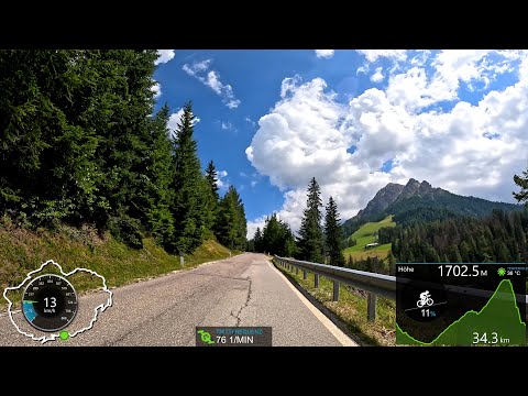 120 minute Indoor Cycling Workout Kronplatz Dolomites Italy Garmin 4K Video