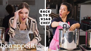 Download Mp3 Hailee Steinfeld Tries to Keep Up with a Professional Chef Back to Back Chef Bon Appétit