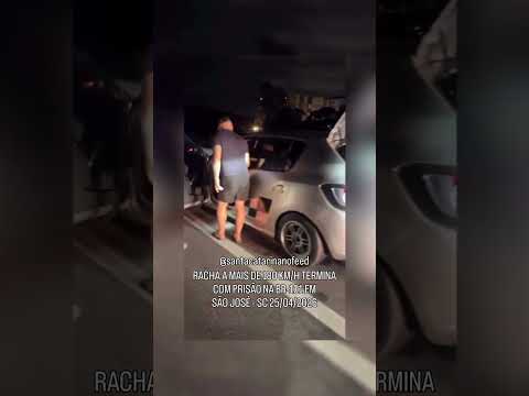 Dois motoristas foram presos após serem flagrados disputando racha a