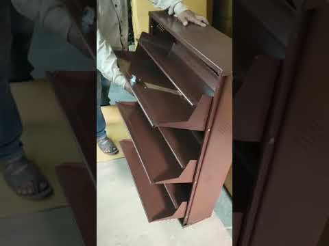 Mild steel powder coated 4 shelf wall mounted shoe rack, fuo...