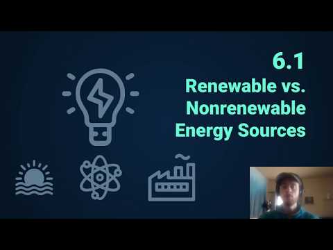 APES Video Notes 6.1 - Renewable vs. Nonrenewable Energy Sources