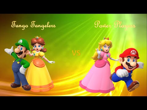 Mario Tennis Aces - Luigi and Daisy vs Mario and Peach (Tango Tangelers vs Power Players)