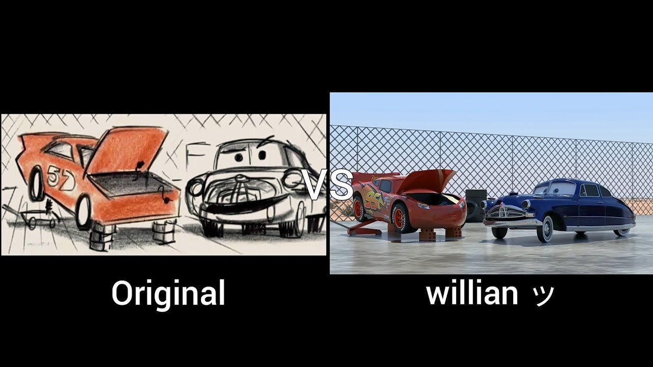 Cars Deleted Scene - Community Service (Storyboard Comparisons)