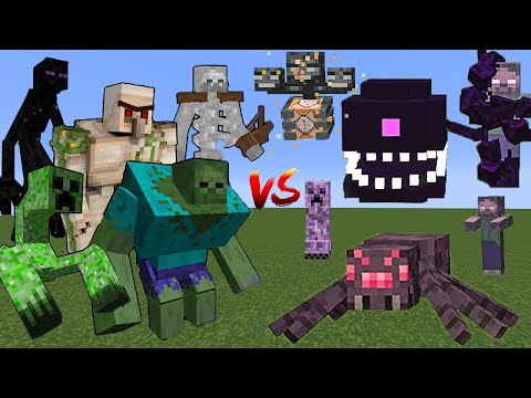 Wither Storm Mobs vs Mutant Mobs in Minecraft