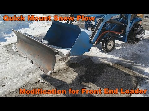 Quick Mount Snow Plow Modifcation for Garden Tractor Loader