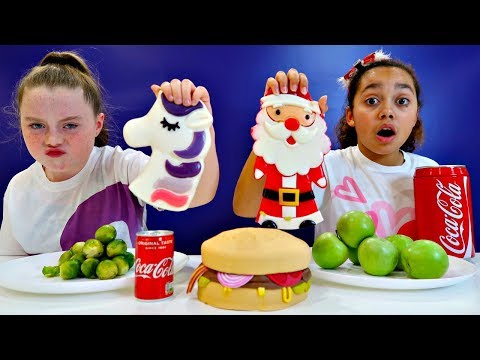 Real Food VS Gummy Food! Challenge!! Christmas Special