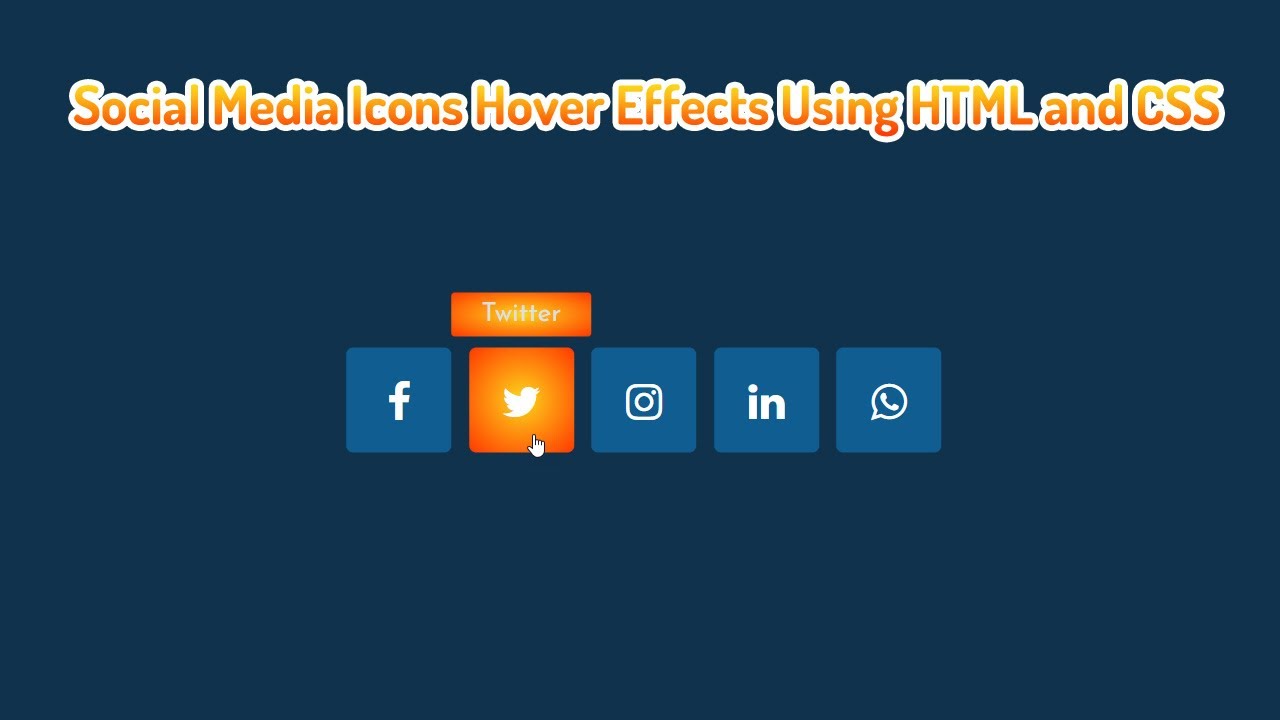 Awesome Social Media Icons  Hover Effects Using HTML and CSS | Cool Icons Hover Effects
