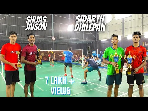 FINALS - KERALA vs TAMIL NADU Smash Hut Badminton Tournament - Shijas Jaison Vs Sidarth Dhilepan
