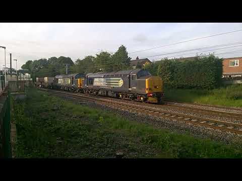 (HD) 37688+37611 pass Euxton Balshaw Lane on 6K73 16/6/2015