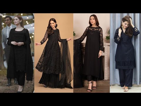 black colour dresses for girls Satin and net fabric dress designs#blackdresses#easytorecreate#new