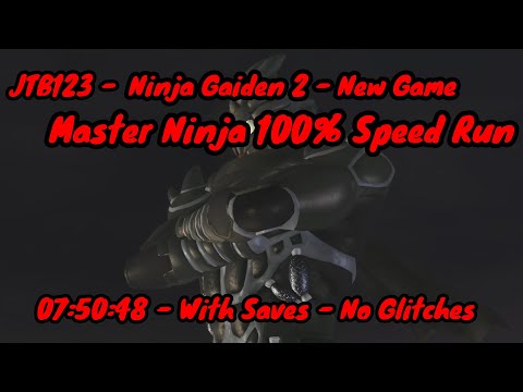 Ninja Gaiden 2 - Master Ninja New Game 100% Glitchless Speedrun - 07:50:48 RT - 08:04:09 GT