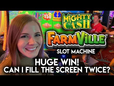 HUGE BONUS WIN! Mighty Cash Farmville Slot Machine!!