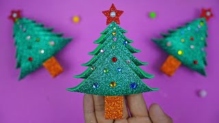DIY Handmade Christmas Tree 🎄 Easy Glitter Foam Sheet Craft for Christmas Decoration