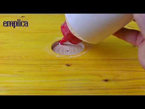 How to repair spruce formwork panels in 30 seconds with emplica. Schaltafel repariert in 30 sekunden