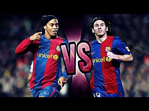 MESSI vs RONALDINHO - TOP 10 GOLS DE FALTA