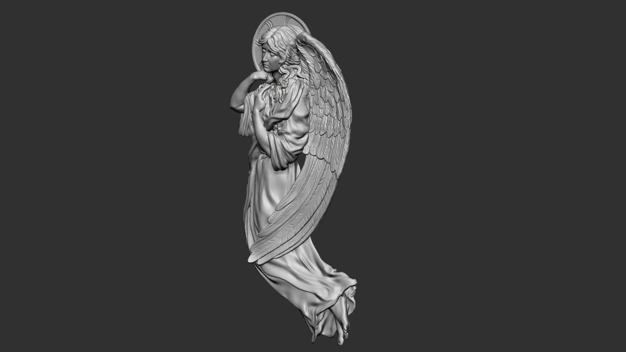 Angel Bas-Relief 2 3D Print Model