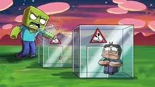 Minecraft | SECURE GLASS BASE DEFENSE - Zombie Invasion! (Glass Base vs Zombies)