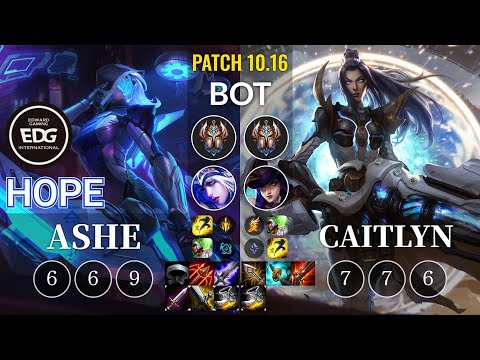 EDG Hope Ashe vs Caitlyn Bot - KR Patch 10.16