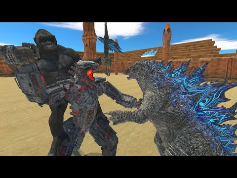 GODZILLA and KING KONG vs MECHAGODZILLA 2021 - Animal Revolt Battle Simulator