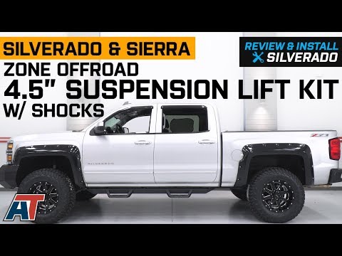 2014-2018 Silverado & Sierra Zone Offroad 4.5" Suspension Lift Kit w/ Shocks 4WD Review & Install