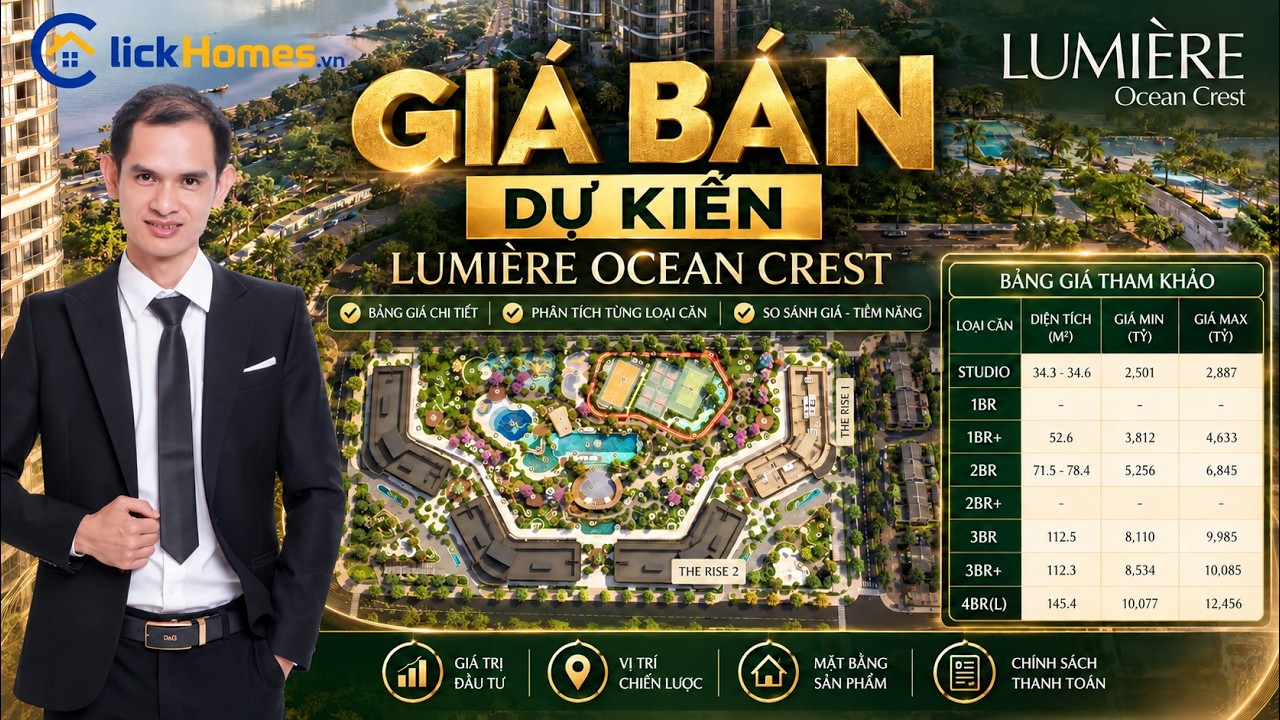 Video giá bán LUMIÈRE Ocean Crest: Bảng hàng khảo sát