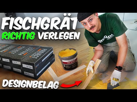 INSTALL DESIGN FLOORING IN HERRINGBONE LOOK (DIY Instructions) ✅