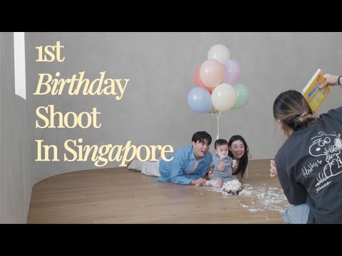 📸🇸🇬Family photoshoot in Singapore with my lil’ Korean fam- Ruel had his 1st cake… 🤤🎂