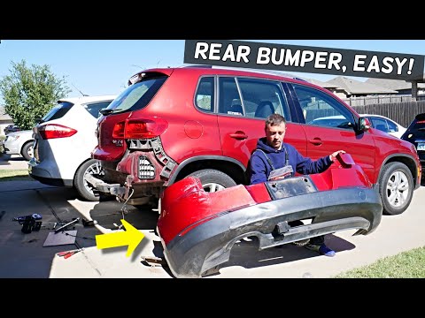 VW TIGUAN REAR BUMPER COVER REPLACEMENT REMOVAL 2009 2010 2011 2012 2013 2014 2015 2016 2017