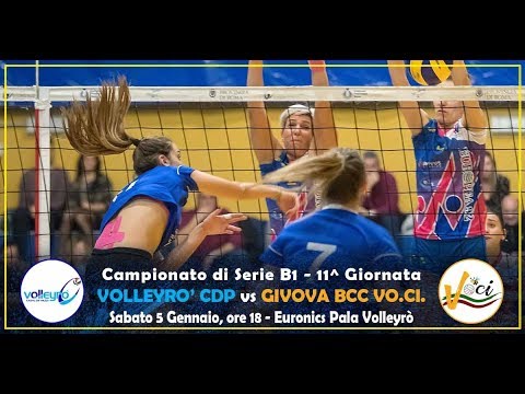 Ore 18 - Campionato serie B1 - 11^ g. - girone G: Volleyrò CDP vs ASD Vo.Ci. Sa