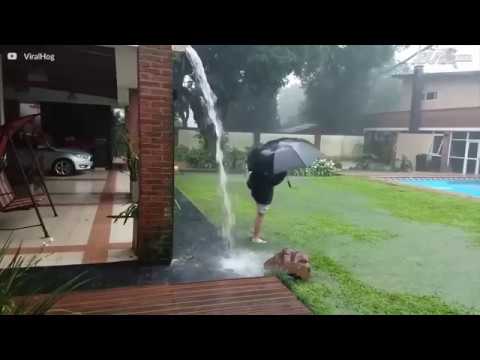 Raio cai assustadoramente a poucos metros de criança